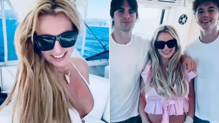 Britney Spears; Britney Spears com os filhos Jayden James (à esquerda) e Sean Preston (à direita)