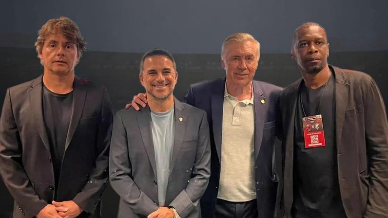 Carlo Ancelotti e outros integrantes da CBF assistem a clássico entre Flamengo e Vasco no Maracanã