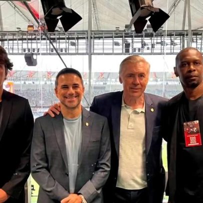 Ancelotti acompanha Flamengo x Vasco no Maracanã