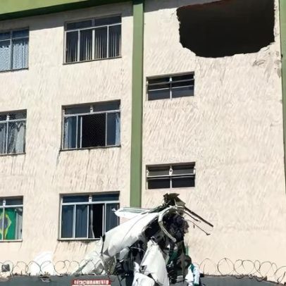 Prédio atingido por avião em BH é mostrado em foto