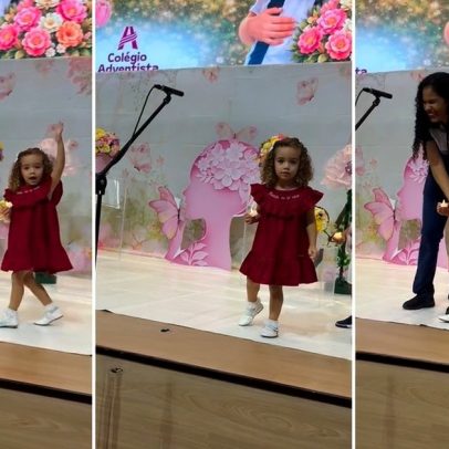 Menina procura o pai durante apresentação de Dia das Mães na escola
