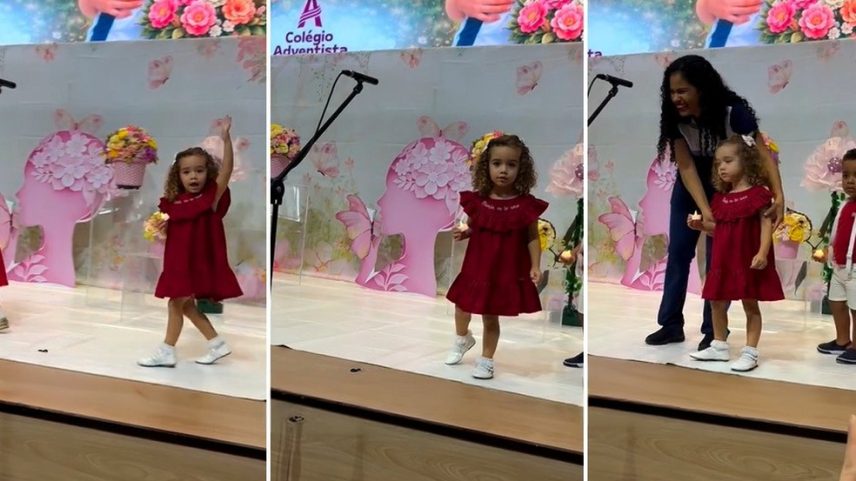 Menina procura o pai e diverte web — Foto: Reprodução/Instagram