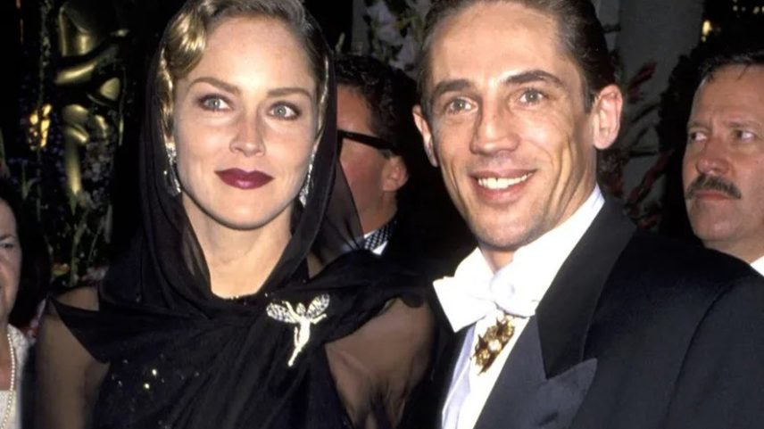 Sharon Stone e Michael Stone durante a 66ª edição do Oscar