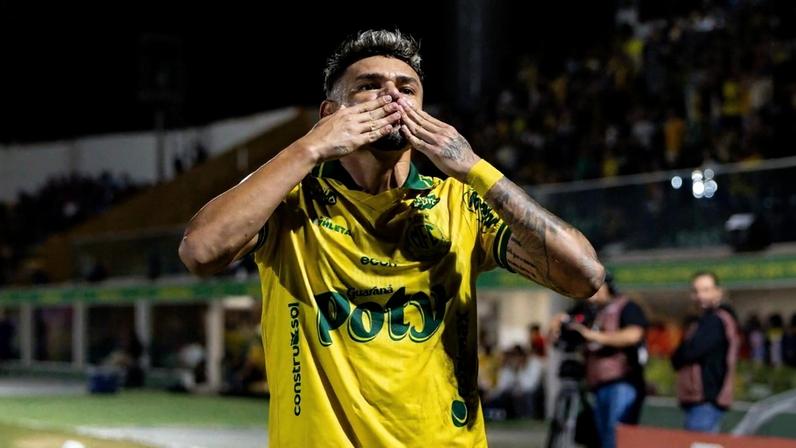 Tiquinho Soares comemora gol pelo Mirassol contra o Bragantino — Foto: JP Pinheiro/Agência Mirassol