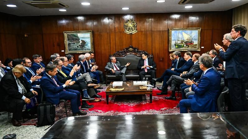 1 de 1 sindicatos patronais se reúnem com Alcolumbre - Foto: Pedro Contijo/Presidência do Senado