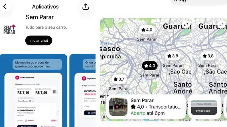 Sem Parar no app do ChatGPT — Foto: Divulgação