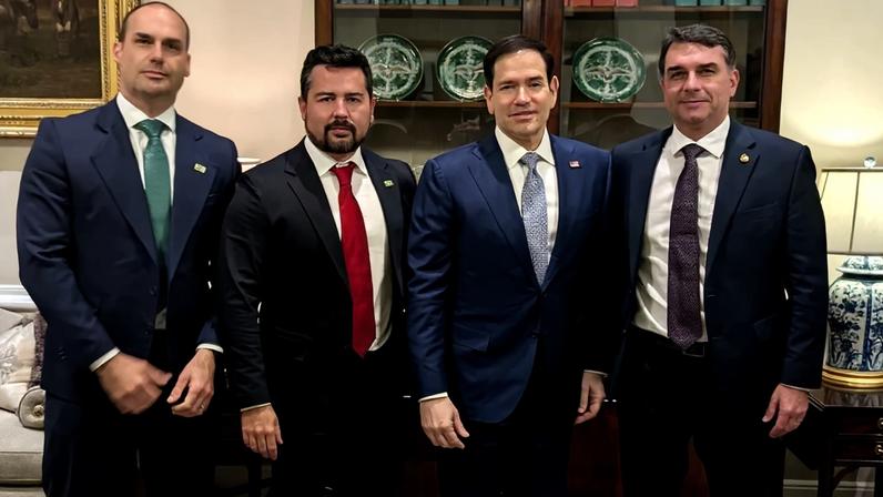 1 de 1 Eduardo Bolsonaro, Paulo Figueiredo, Marco Rubio e Flávio Bolsonaro