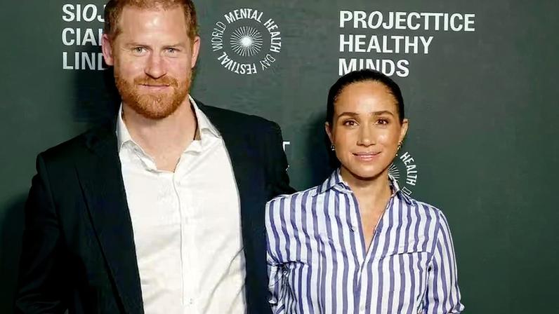 Príncipe Harry e Meghan Markle no Festival do Dia Mundial da Saúde Mental do Project Healthy Minds, no Spring Studios, em 10 de outubro de 2025, na cidade de Nova York; Frogmore Cottage em Windsor, em fevereiro de 2019