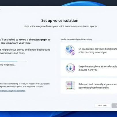 Windows 11 testa recursos para reduzir fadiga visual e isolar vozes
