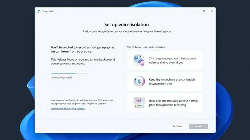 Windows 11 testa recursos para reduzir fadiga visual e isolar vozes