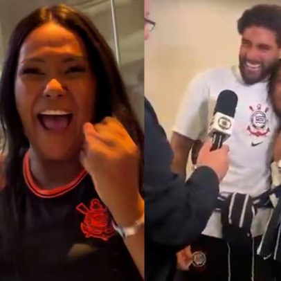 Ex-BBB Chaiany se emociona ao conhecer Yuri Alberto, do Corinthians