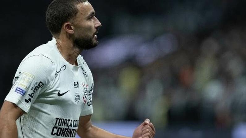 Zakaria comemora seu primeiro gol pelo Corinthians em Itaquera