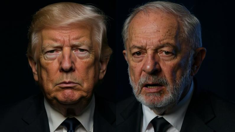 Trump e Lula: divergência ideológica, tarifaço e química meteórica (Saul Loeb/Evaristo Sa/AFP)