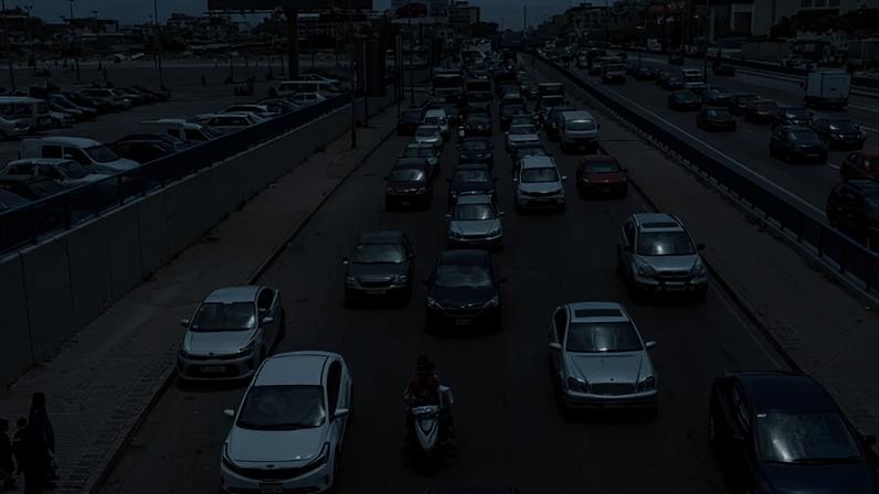 Traffic as people fled the southern suburbs in Beirut on Monday.