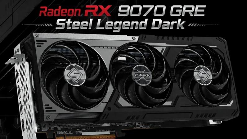 ASRock lança Radeon RX 9070 GRE Steel Legend Dark com clock até 2.920 MHz