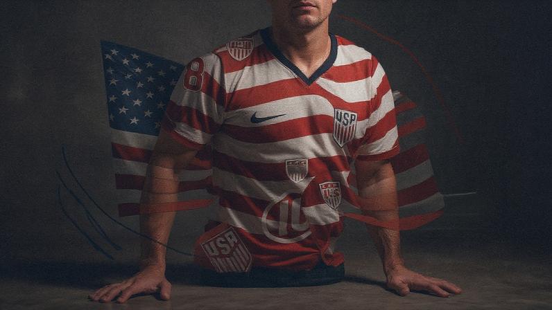 A collage of US men's soccer jerseys