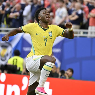 Vini Jr volta a marcar de cabeça após dois anos e comenta promessa de Ancelotti