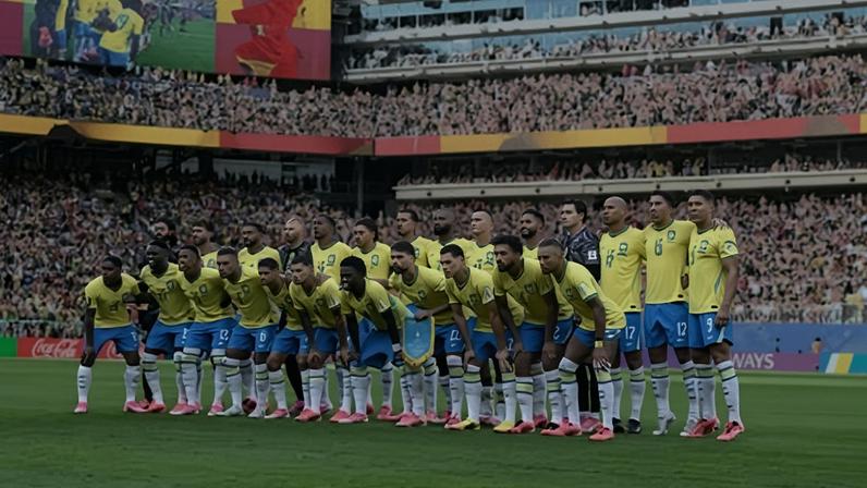 Seleção Brasileira na estreia contra o Marrocos