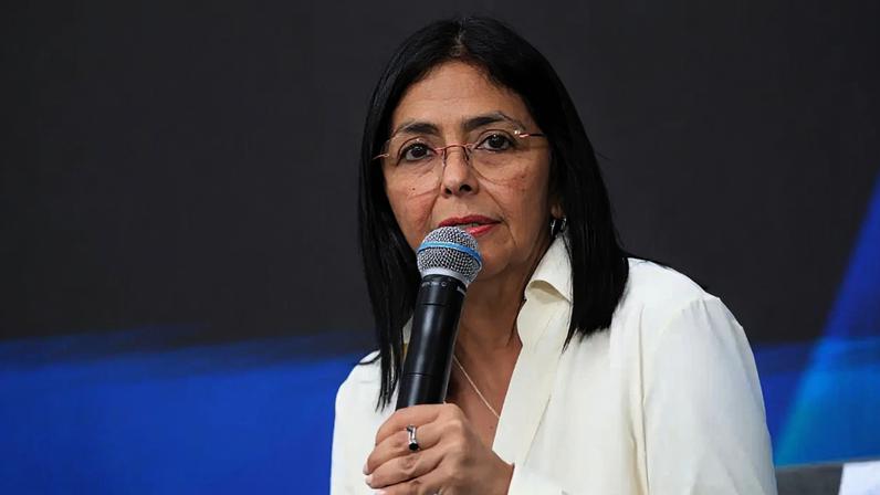 A presidente interina da Venezuela, Delcy Rodriguez