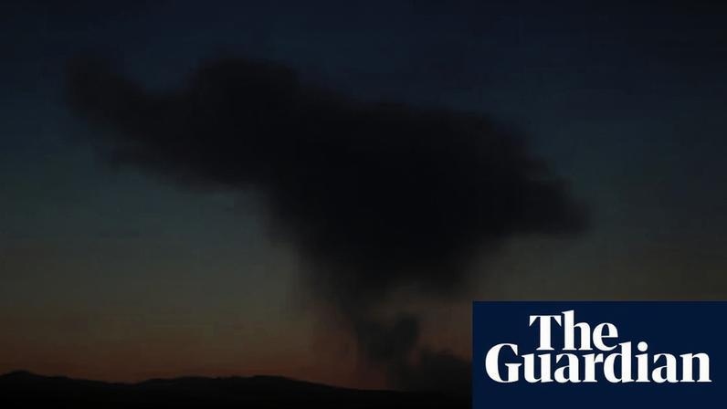 Smoke rises near Edwards air force base in California on 15 June.