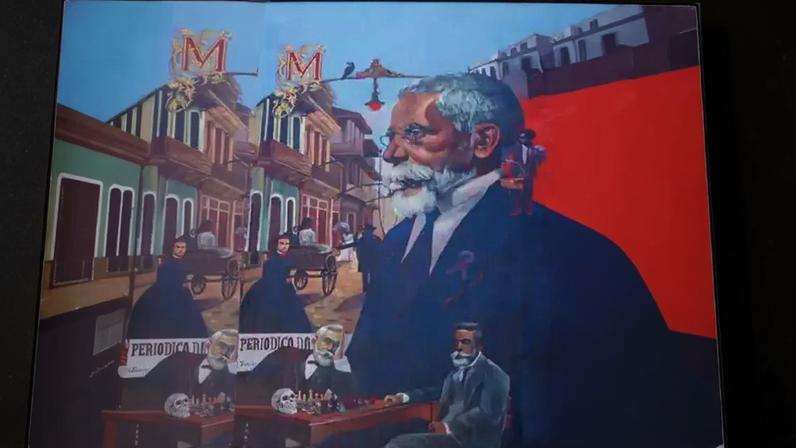 Mural em homenagem a Machado de Assis, fundador e primeiro presidente da ABL – Tânia Rego/Agência Brasil