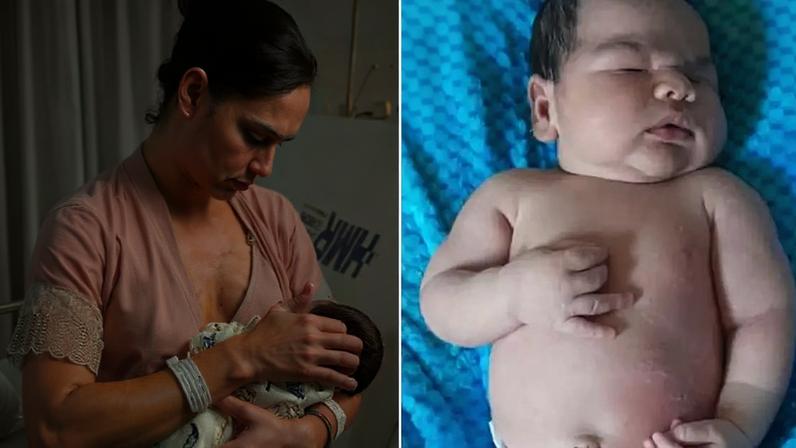 Após susto na maternidade Eide Oliveira celebra a chegada do filho de 5,240 kg