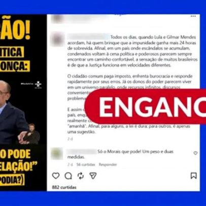Postagem enganosa compara atuação de Mendonça e Moraes em acordos de delação