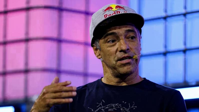 10 June 2026; Sandro Dias, Professional Skateboarder, Redbull, on the Sport Summit Stage during day two of Web Summit Rio 2026 at Riocentro in Rio de Janeiro, Brazil. Photo by Oisin McHugh/Web Summit