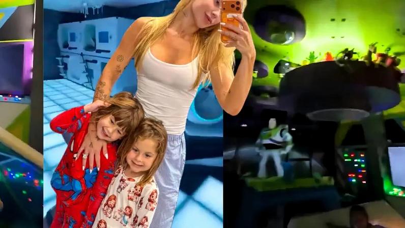 Nem Disney, nem parque: os quartos das filhas de Virgínia Fonseca em Orlando têm LEDs, nave espacial, escorregador e até piso que acende! Aos detalhes.