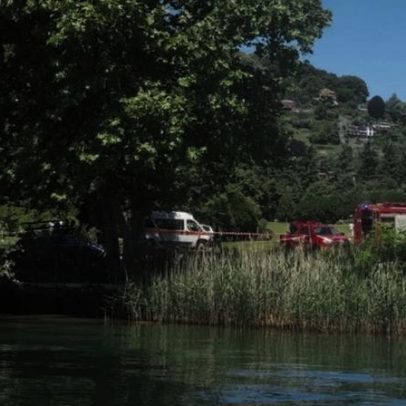 Helicóptero cai na margem de lago na Itália, deixa 1 morto e 3 feridos