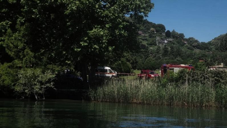 Local de acidente no Lago Maggiore, norte da Itália
