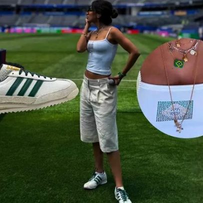 Anitta comanda abertura da Copa; look de regata branca e tênis Adidas