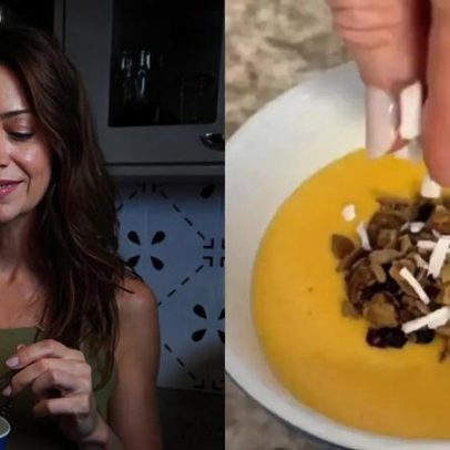 Letícia Spiller ensina receita simples de iogurte proteico com manga