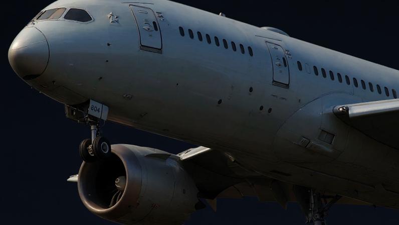 Imagem de arquivo de um jato da Air Canada nos céus