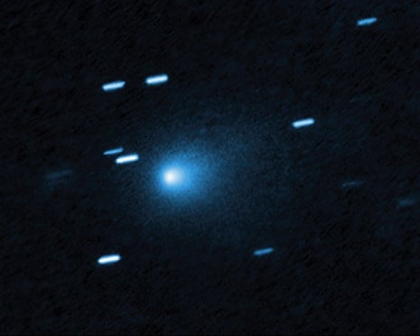 A Nasa photograh of the interstellar comet 3I/Atlas taken on Sunday, when the comet was 277 million miles from Earth.