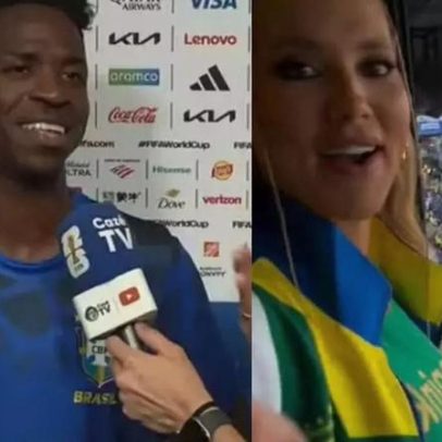 Vini Jr. acena para Virginia Fonseca em jogo contra Haiti; suspeitas de reconciliação