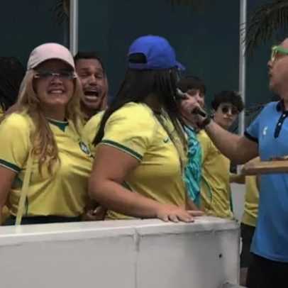 Repórter da Globo responde a grito pró-Bolsonaro antes de Brasil x Escócia