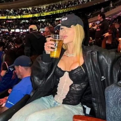 Virginia Fonseca acompanha jogo da NBA em Nova York às vésperas da Copa