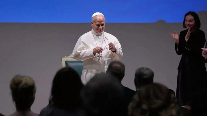 O papa Leão XIV discursa em reunião do Programa Alimentar Mundial da ONU, em Roma, em 22 de junho de 2026.