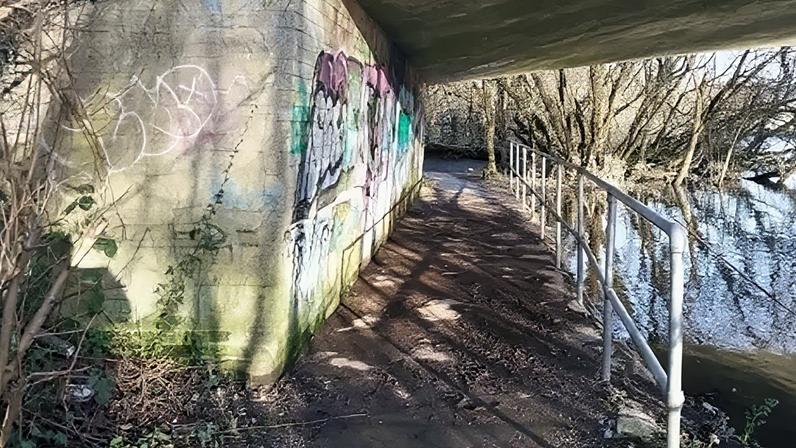 One of the girls was attacked in an underpass beside the River Avon
