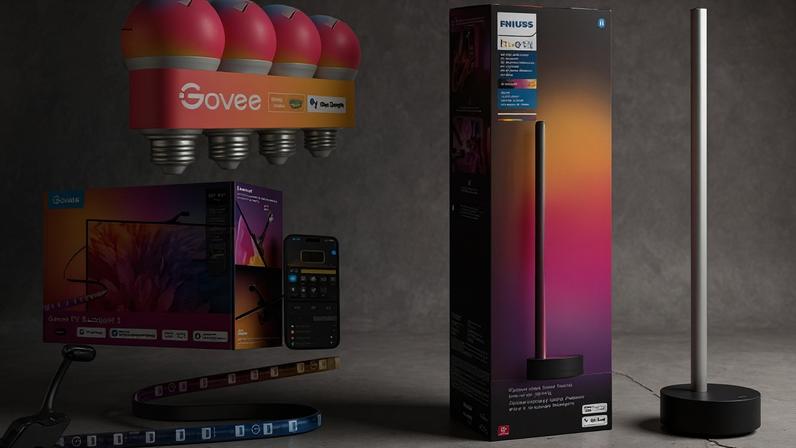 Three different smart lighting products