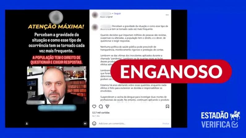 Vacina do Butantan contra a dengue não está em fase ‘experimental’, diferente do que diz vídeo