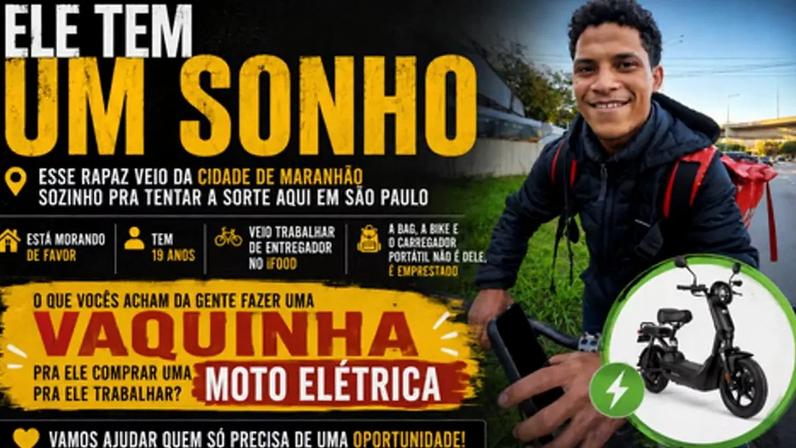 Moto elétrica: um sonho que pode transformar a vida de Tierry