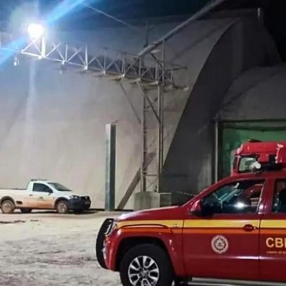 Trabalhador fica soterrado após queda em estrutura de estocagem de soja
