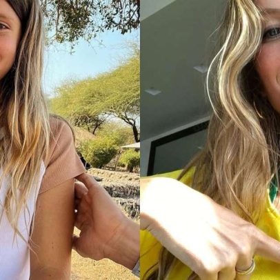Vivian Brady, 13, aparece ao lado de Tom Brady em jogo do Brasil na Copa