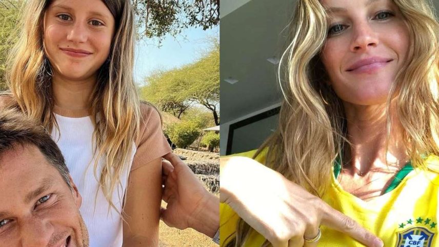 Aos 13 anos, filha de Gisele Bündchen surge ao lado de Tom Brady no jogo do Brasil pela Copa do Mundo e impressiona com beleza: 'Parece a Gisele'.
