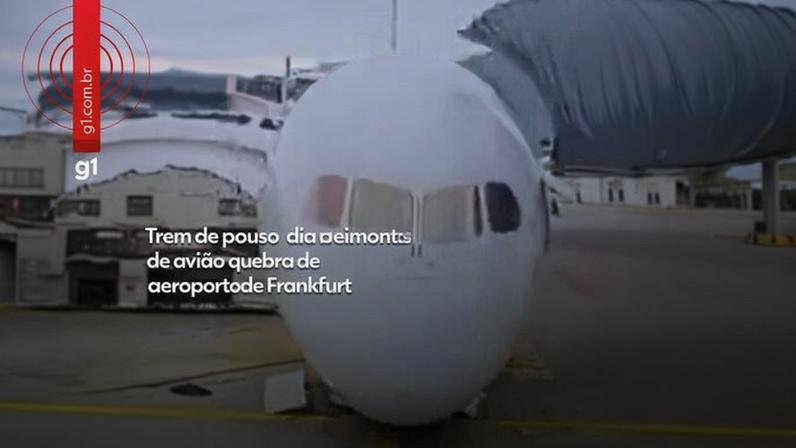 Veja momento em que trem de pouso dianteiro de avião quebra no aeroporto de Frankfurt