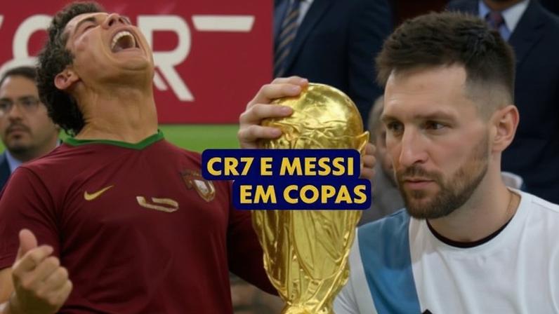 Trajetórias de Cristiano Ronaldo e Messi em Copas do Mundo