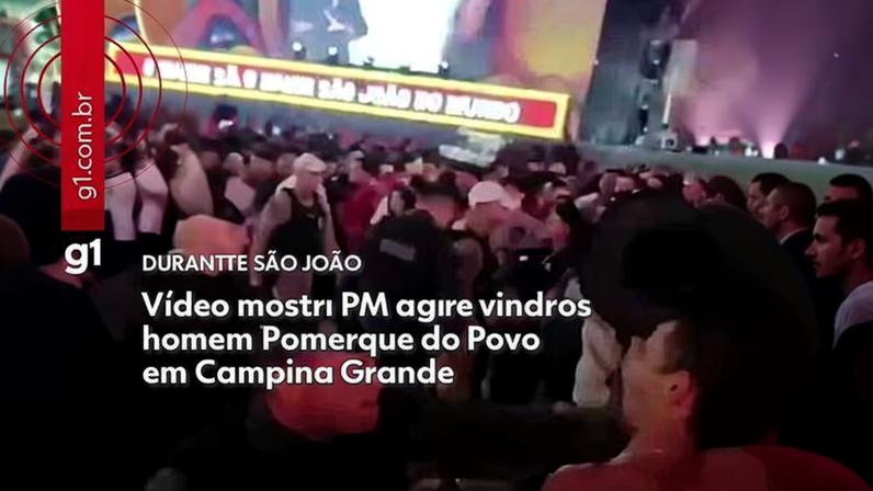 Policial desferiu vários socos contra homem — Foto: Reprodução/TV Cabo Branco
