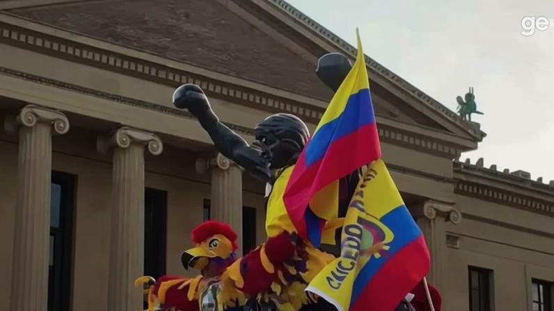 A maldição de Rocky Balboa preocupa autoridades da Pensilvânia, que pedem para a torcida do Brasil não vestir a estátua antes do jogo na Filadélfia.